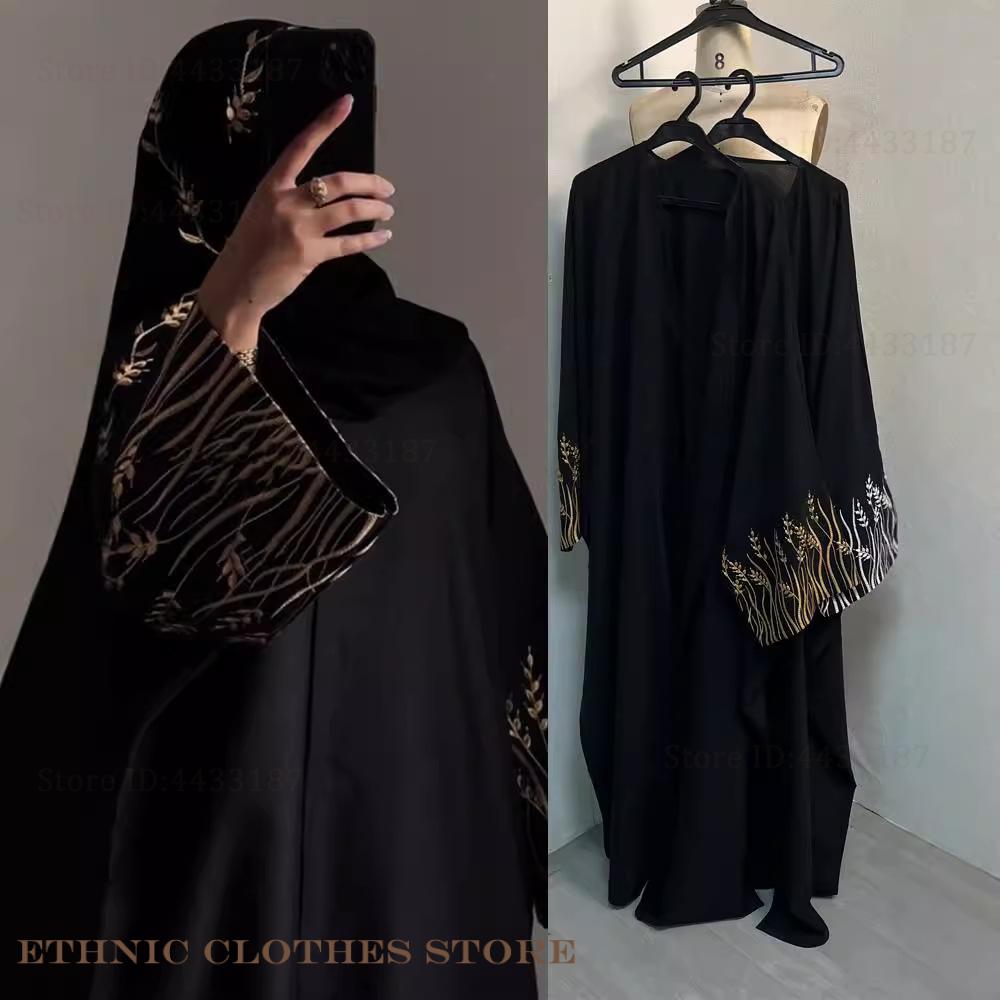 Embroidery Kebaya - فستان نسائي مسلم أنيق أسود مطرز