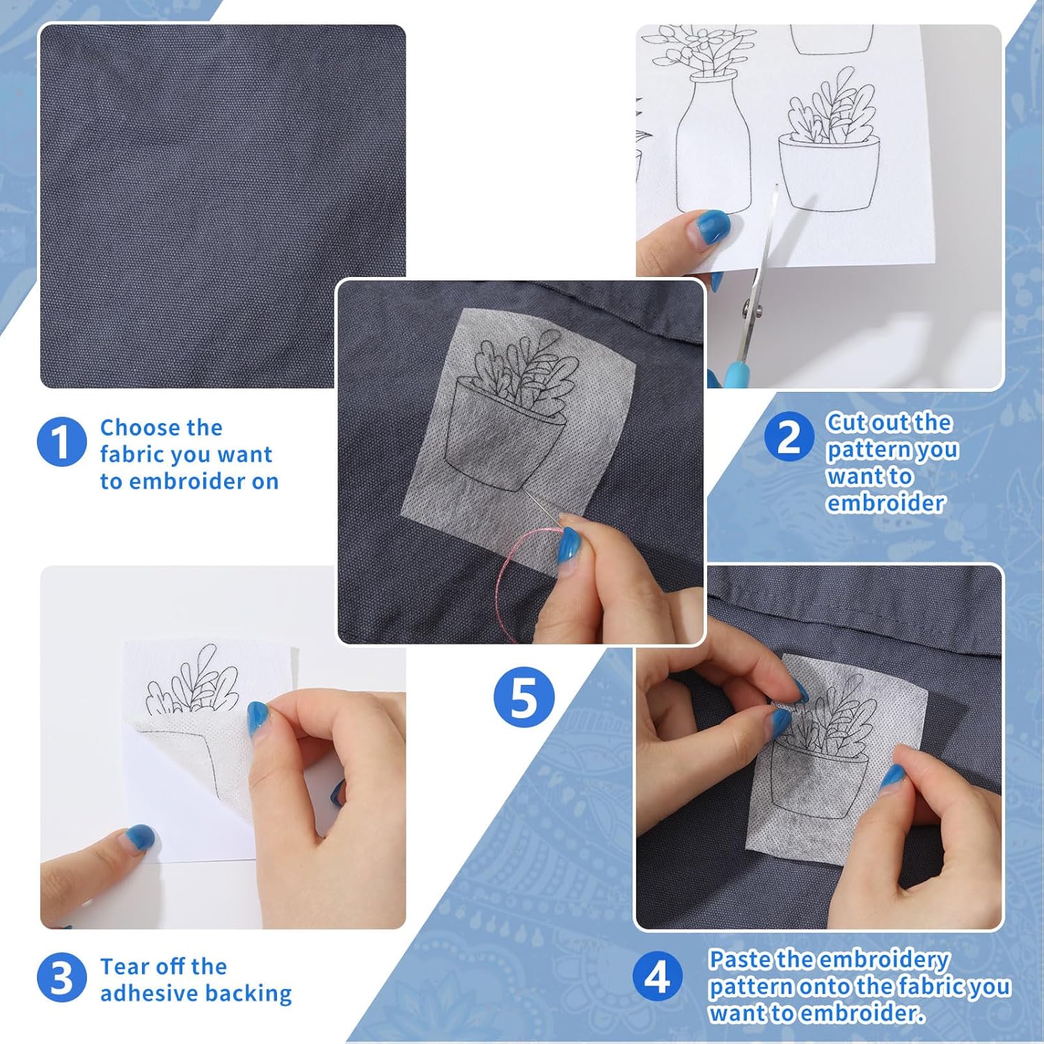 4 أوراق أنماط التطريز القابلة  - مراجعة Embroidery Meaning وسعره
