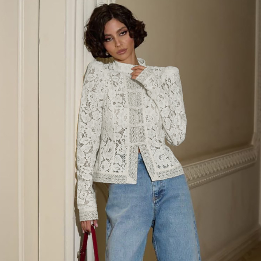 Linad أنيقة التطريز نفخة الأكم - مراجعة Embroidery Cotton Shirt وسعره
