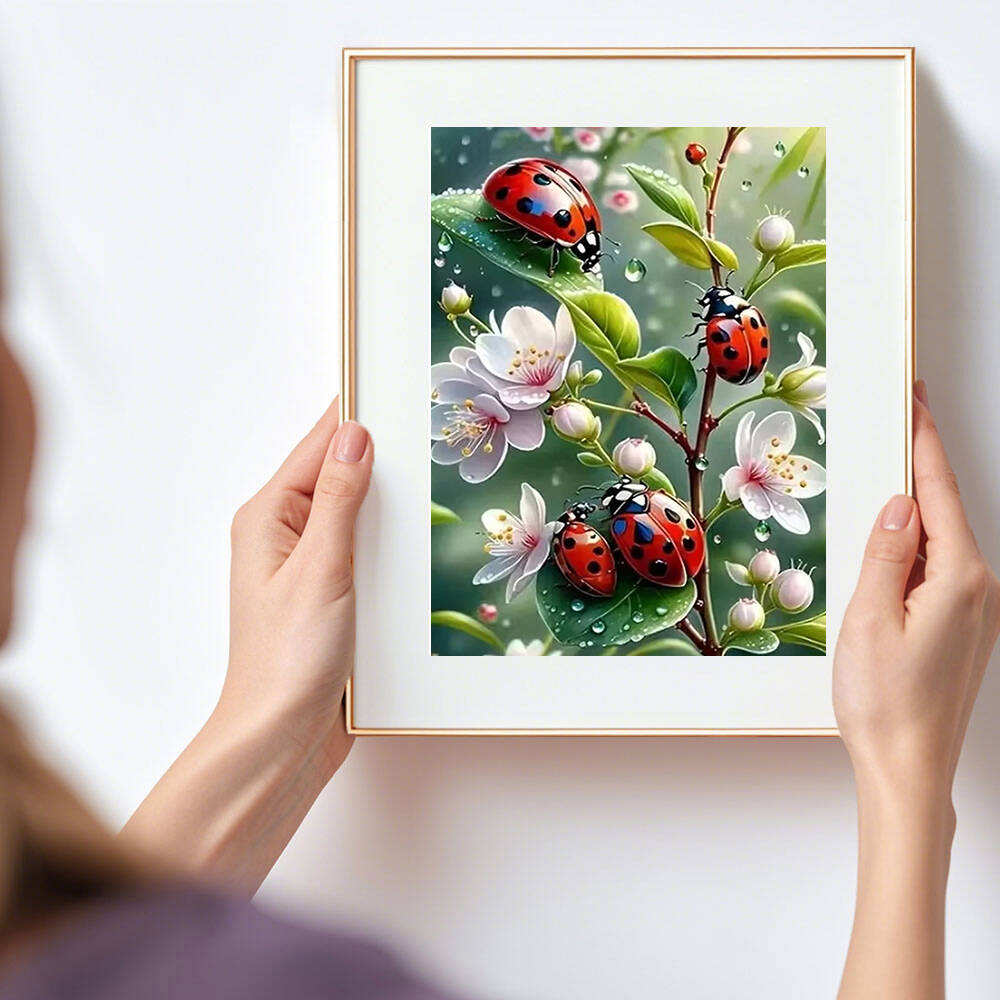 لوحة ماسية ، ديكور منزلي ، حيو - مراجعة Embroidery Lady Bug وسعره