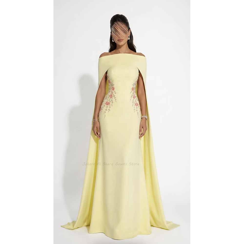 فستان سهرة حورية البحر باللون  - مراجعة Embroidery Yellow Dress وسعره